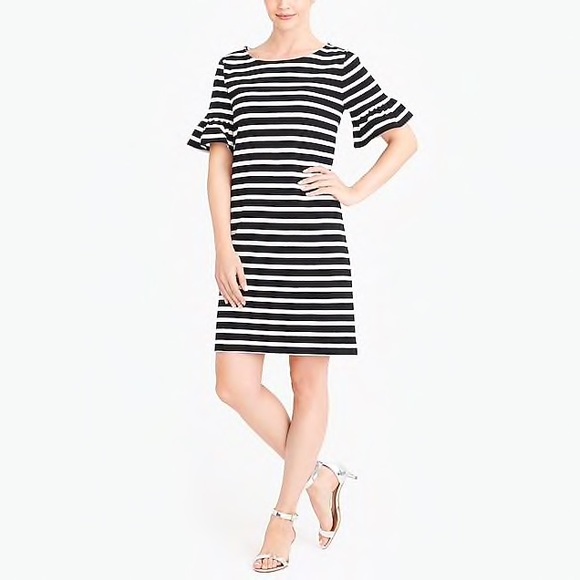 J. Crew Factory Dresses & Skirts - NWT J.Crew Striped Ruffle Sleeve Dress